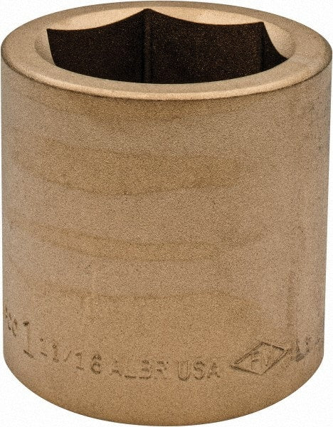 Ampco - 1-11/16", 3/4" Drive, Standard Hand Socket - 6 Points, 2-1/4" OAL, Aluminum Bronze - Exact Tooling