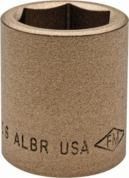 Ampco - 15/16", 1/2" Drive, Standard Hand Socket - 6 Points, 1-1/2" OAL, Aluminum Bronze - Exact Tooling