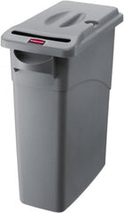 Rubbermaid - 15-7/8 Gal Gray Rectangle Confidential Document Container - Plastic, 24.88" High x 23.13" Long x 11" Wide - Exact Tooling