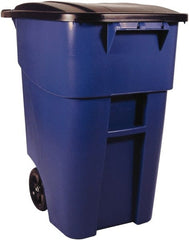Rubbermaid - 50 Gal Blue Square Trash Can - Polyethylene, 36-1/2" High x 28-1/2" Long x 23.38" Wide - Exact Tooling