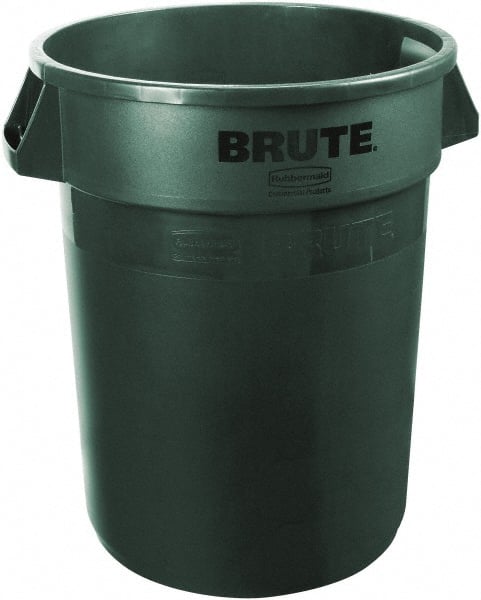 Rubbermaid - 20 Gal Green Round Trash Can - Polyethylene, 22.88" High - Exact Tooling