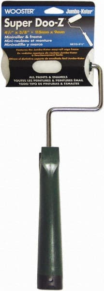 Wooster Brush - 3/8" Nap, Mini Roller & Frame Combo - 4-1/2" Wide, Includes Roller Cover & Frame - Exact Tooling