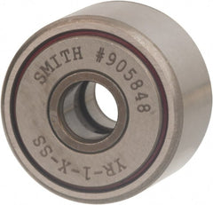Accurate Bushing - 1-1/4" Roller Diam x 3/4" Width, Sealed Yoke Cam Follower - Stainless Steel, 0.81" OAL, 2,750 Lb Dynamic Cap - Exact Tooling