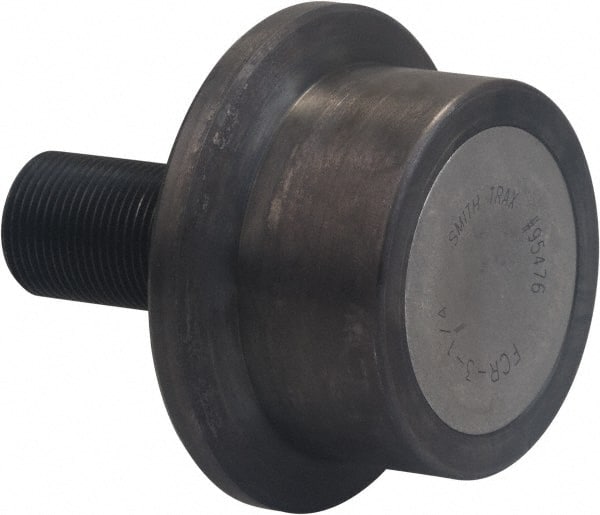 Accurate Bushing - 52mm Roller Diam x 33.6mm Width, 20mm Stud Diam x 40.5mm Length, Flanged Load Roller - Carbon Steel, 21mm Thread Length, M20 x 1.5 Thread, 74.1mm OAL, 17,000 N Dynamic Cap, 7,200 N Static Cap - Exact Tooling