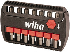 Wiha - 7 Piece, Bit Set - 5/32 to 1/4", 4 to 6mm Hex, Hex Point - Exact Tooling