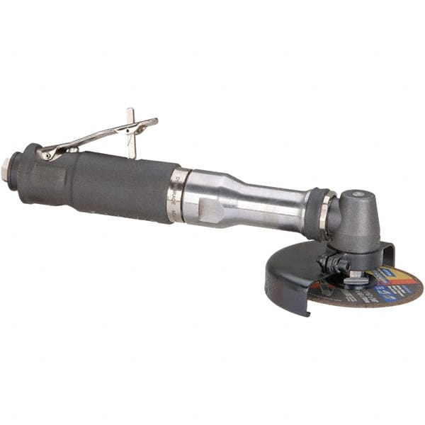 Dynabrade - 4" Wheel Diam, 13,500 RPM, Pneumatic Cutoff & Cutoff-Grinder Tool - Right Angle Handle, 1/4 NPT Inlet - Exact Tooling