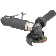 Dynabrade - 3" Wheel Diam, 18,000 RPM, Pneumatic Cutoff & Cutoff-Grinder Tool - Right Angle Handle, 1/4 NPT Inlet - Exact Tooling