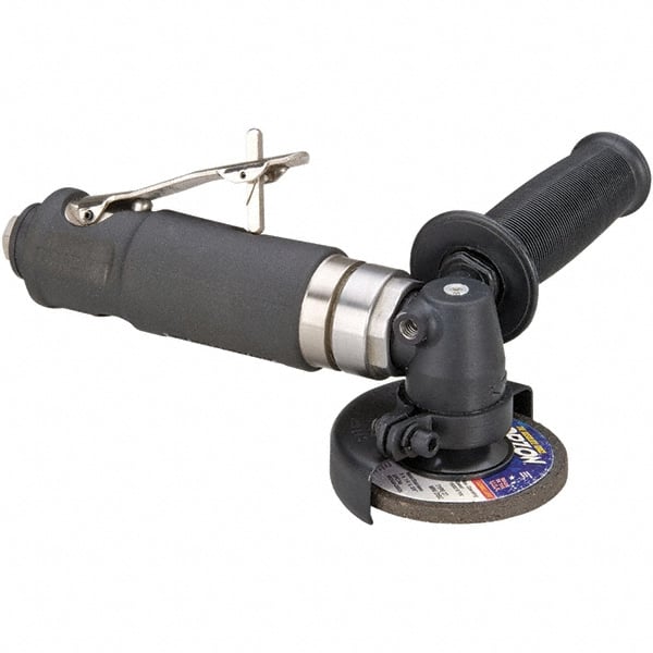 Dynabrade - 3" Wheel Diam, 18,000 RPM, Pneumatic Angle & Disc Grinder - 3/8-24 Spindle, 41 CFM, Rear Exhaust - Exact Tooling