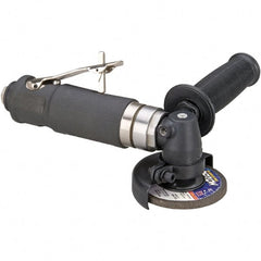 Dynabrade - 3" Wheel Diam, 18,000 RPM, Pneumatic Angle & Disc Grinder - 3/8-24 Spindle, 41 CFM, Rear Exhaust - Exact Tooling