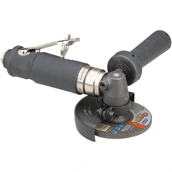 Dynabrade - 4" Wheel Diam, 12,000 RPM, Pneumatic Angle & Disc Grinder - 3/8-24 Spindle, 40 CFM, Rear Exhaust - Exact Tooling