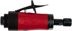 Chicago Pneumatic - 1/4" Collet, Straight Handle, Air Angle Die Grinder - 30,000 RPM, Rear Exhaust, 19 CFM, 0.4 hp, 90 psi, 6.35mm Inlet - Exact Tooling