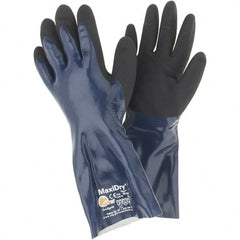 ATG - Chemical Resistant Gloves - SM BLU/BLK NTRL 1/PR MAXIDRY LW SMLS KNT GLV - Exact Tooling