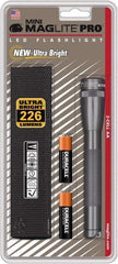 Mag-Lite - Clear LED Bulb, 272 Lumens, Mini Flashlight - Gray Aluminum Body, 2 AA Alkaline Batteries Included - Exact Tooling