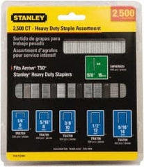 Stanley - 1/4" Wide Steel Heavy Duty Power Crown Staples - 1/4" Leg Length - Exact Tooling