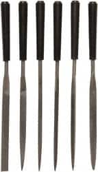 Stanley - 6 Piece Needle Pattern File Set - 4" File Length, Smooth Coarseness, Set Includes Flat, Square, Half Round, Triangle, Flat Parallel, Flat Tapered - Exact Tooling
