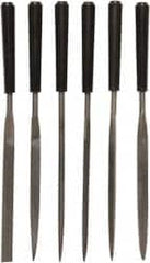 Stanley - 6 Piece Needle Pattern File Set - 4" File Length, Smooth Coarseness, Set Includes Flat, Square, Half Round, Triangle, Flat Parallel, Flat Tapered - Exact Tooling