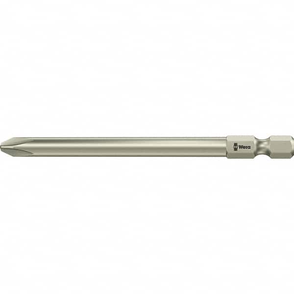 Wera - #1, Phillips Screwdriver Bit - 1/4" Drive, 3-1/2" OAL - Exact Tooling