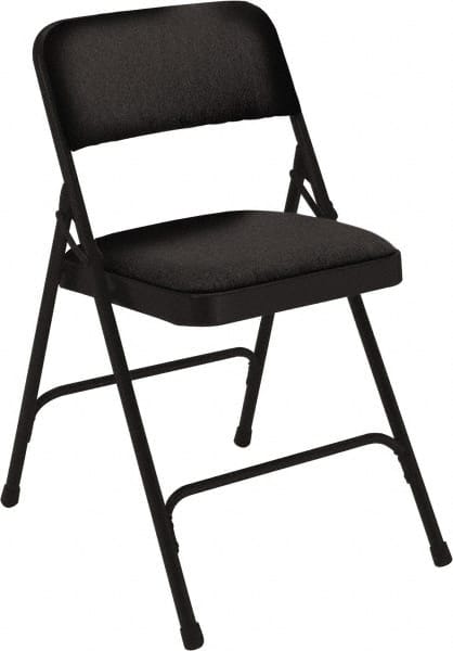 NPS - 18-3/4" Wide x 20-1/4" Deep x 29-1/2" High, Fabric Folding Chair with Fabric Padded Seat - Midnight Black - Exact Tooling