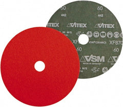 VSM - 7" Diam 7/8" Hole 40 Grit Fiber Disc - Coarse Grade, Ceramic, 8,000 Max RPM - Exact Tooling