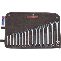 Wright Tool & Forge - 15 Pc, 7 - 22mm, 12-Point Metric Combination Wrench Set - Exact Tooling