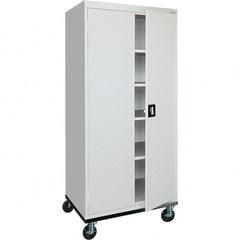 Sandusky Lee - 5 Shelf Mobile Storage Cabinet - Steel, 36" Wide x 24" Deep x 72" High, Dove Gray - Exact Tooling
