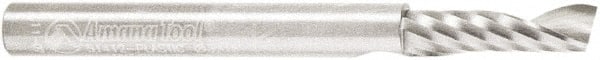 Amana Tool - 3/16" Cutting Diam x 5/8" Length of Cut, 1 Flute, Upcut Spiral Router Bit - Uncoated, Right Hand Cut, Solid Carbide, 2" OAL x 3/16" Shank Diam, 30° Helix Angle - Exact Tooling