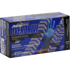‎63-336/XL Disposable Gloves - Ambi-Dex Overdrive Disposable Nitrile - 6 mil Blue - Powdered - Text - Exact Tooling