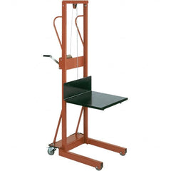Wesco Industrial Products - 500 Lb Capacity, 54" Lift Height, Winch Steel Stacker Manually Operated Lift - Exact Tooling