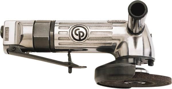 Chicago Pneumatic - 5" Wheel Diam, 12,000 RPM, Pneumatic Angle & Disc Grinder - 16 CFM, Rear Exhaust - Exact Tooling