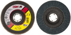 Camel Grinding Wheels - 60 Grit, 6" Disc Diam, 7/8" Center Hole, Type 27 Aluminum Oxide Flap Disc - 10,200 Max RPM, Poly Cotton Backing, Arbor Attaching System, Coated - Exact Tooling