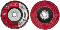 Camel Grinding Wheels - 40 Grit, 4-1/2" Disc Diam, 5/8-11 Center Hole, Ceramic Flap Disc - 13,300 Max RPM, Polyester Backing, Arbor Attaching System, Coated - Exact Tooling