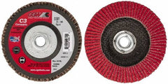 Camel Grinding Wheels - 36 Grit, 5" Disc Diam, 5/8-11 Center Hole, Ceramic Flap Disc - 12,200 Max RPM, Polyester Backing, Arbor Attaching System, Coated - Exact Tooling