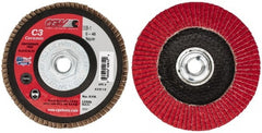 Camel Grinding Wheels - 40 Grit, 5" Disc Diam, 5/8-11 Center Hole, Ceramic Flap Disc - 12,200 Max RPM, Polyester Backing, Arbor Attaching System, Coated - Exact Tooling
