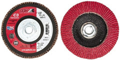 Camel Grinding Wheels - 36 Grit, 5" Disc Diam, 5/8-11 Center Hole, Ceramic Flap Disc - 12,200 Max RPM, Polyester Backing, Arbor Attaching System, Coated - Exact Tooling