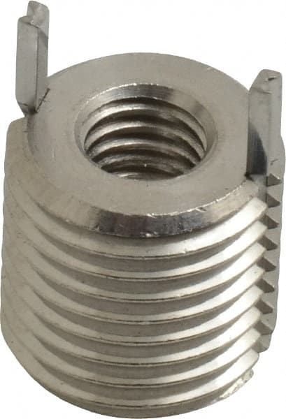 Recoil - M6x1.00 Internal, M12x1.25 External, 12mm Insert Length, Heavy Duty Keylocking Thread Inserts - Stainless Steel, Passivated Finish, Grade 303 - Exact Tooling