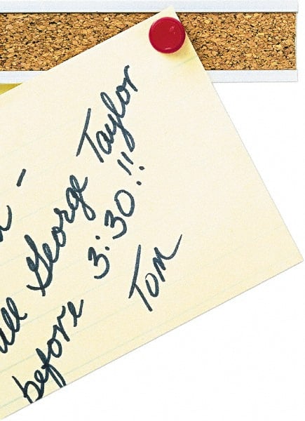 Quartet - 48" Wide x 1" High Open Cork Bulletin Board - Natural Cork, Aluminum Frame - Exact Tooling