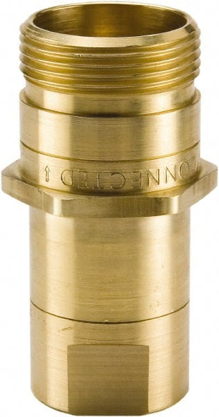 Parker - 1 NPTF Brass Hydraulic Hose Female Pipe Thread Nipple - 3,000 psi, 50 GPM - Exact Tooling