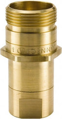 Parker - 1 NPTF Brass Hydraulic Hose Female Pipe Thread Nipple - 3,000 psi, 50 GPM - Exact Tooling