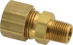 Parker - 3/8" OD, Brass Male Connector - 200 Max Working psi, -65 to 250°F, Comp x MNPT Ends - Exact Tooling