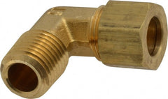 Parker - 3/8" OD, Brass Male Elbow - 200 Max Working psi, -65 to 250°F, Comp x MNPT Ends - Exact Tooling