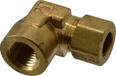 Parker - 3/8" OD, Brass Female Elbow - 200 Max Working psi, -65 to 250°F, Comp x FNPT Ends - Exact Tooling