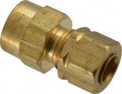 Parker - 1/4" OD, Brass Female Connector - 1,400 Max Working psi, -65 to 250°F, Comp x FNPT Ends - Exact Tooling