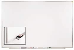 Ghent - 24" High x 36" Wide Porcelain on Steel Magnetic Marker Board - Aluminum Frame, 1.88" Deep - Exact Tooling