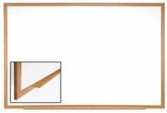 Ghent - 48-5/8" High x 72-5/8" Wide Porcelain on Steel Magnetic Marker Board with Wood Frame - Wood Frame, 1-3/4" Deep - Exact Tooling