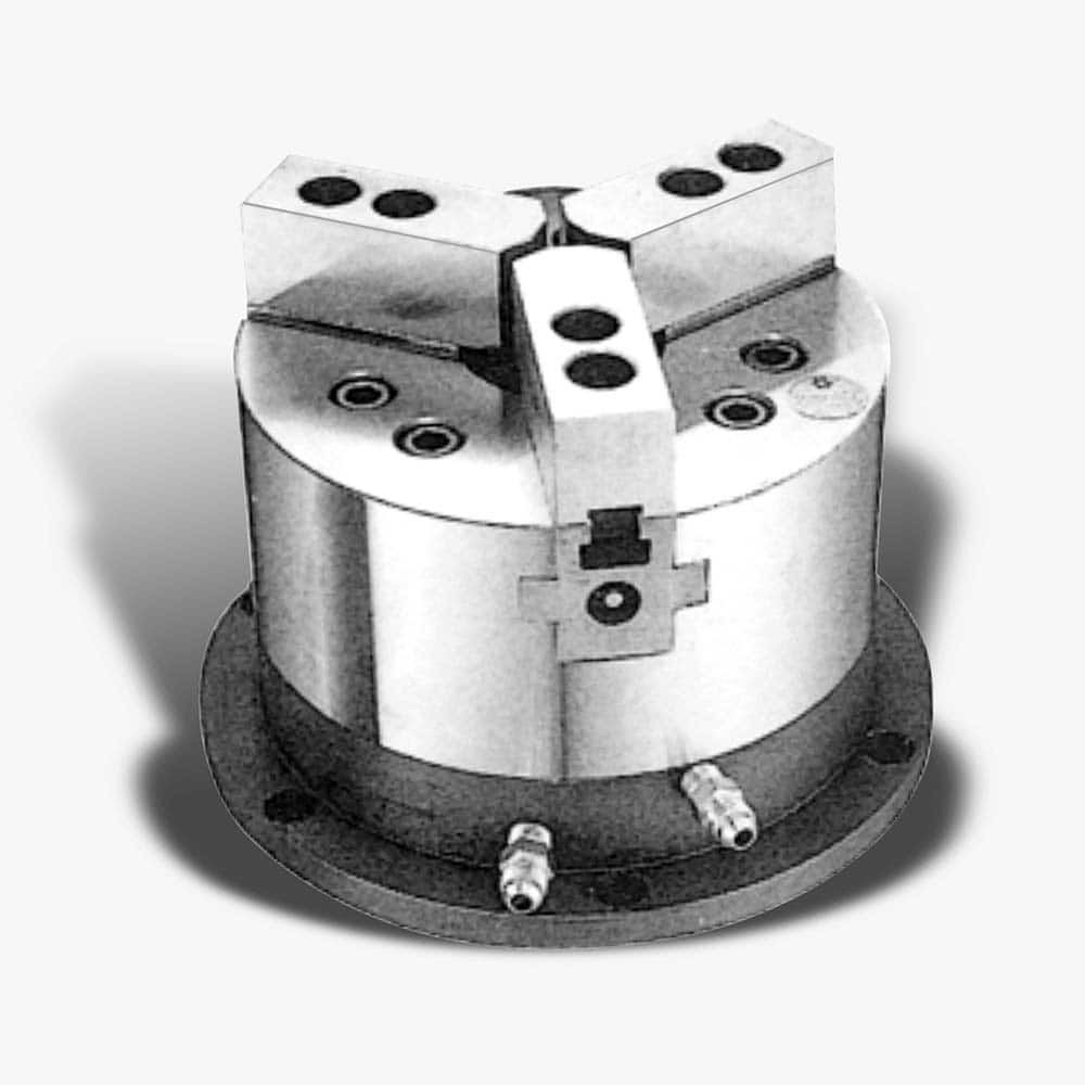 Atlas Workholding - 3 Jaw 8" Diam Hydraulic Lathe Chuck - Exact Tooling