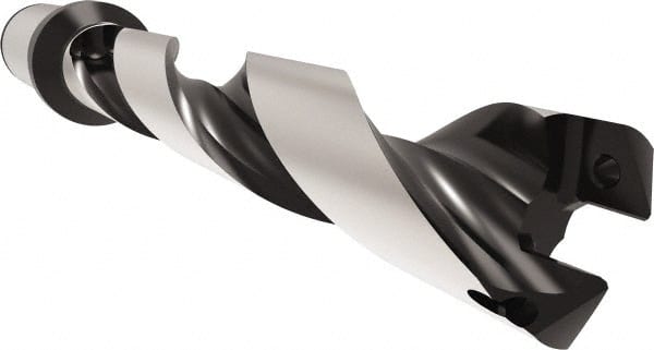 Allied Machine and Engineering - Series 29, 29 to 31.99mm Diam, 32mm Diam Straight Shank with Flange, Helical Flute Spade Drill - 159.9mm Max Depth, 200.1mm Body Length, 260.1mm OAL, Standard Length, Through Coolant - Exact Tooling