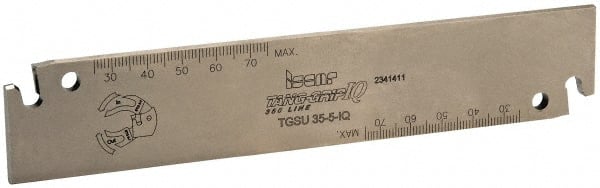 Iscar - 1.378" Blade Height, 0.157" Blade Width, 7.087" OAL, Neutral Cut, Single End Indexable Cut-Off Blade - TGSU Blade, Tang-GripIQ Series - Exact Tooling