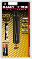 Mag-Lite - LED Bulb, 200 Lumens, Industrial/Tactical Flashlight - Black Aluminum Body, 3 AAA Alkaline Batteries Included - Exact Tooling