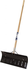 True Temper - 24 Inch Wide Blade x 11 Inch High Blade Pusher Snow Shovel - 45 Inch Long Wood Handle - Exact Tooling