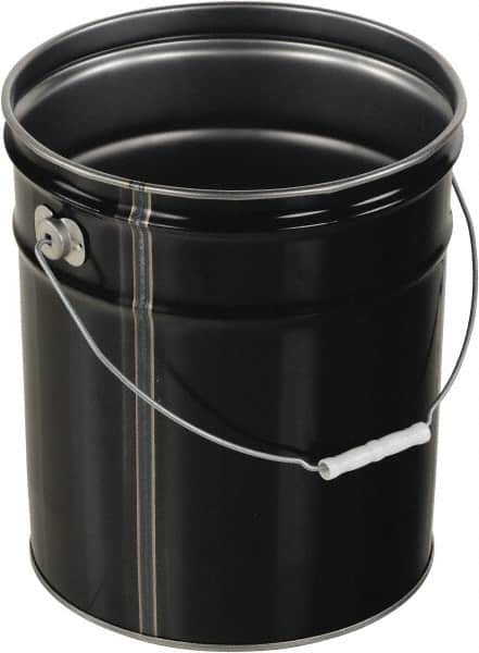 Vestil - 5 Gal Black Steel Pail - 13-3/8" High - Exact Tooling